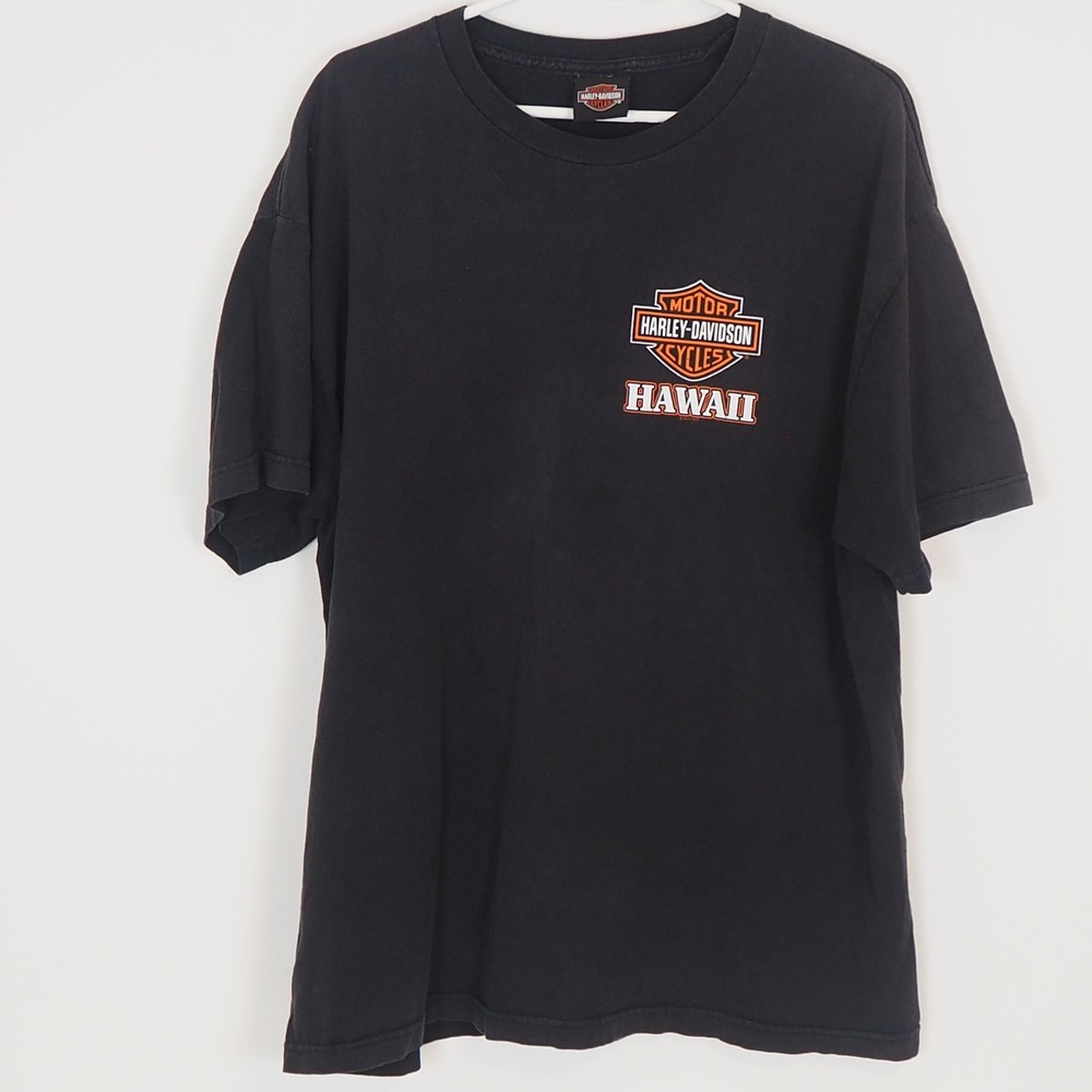 Harley-Davidson T-Shirt Men's Black Honolulu‎ Hawaii Graphic Tee Biker